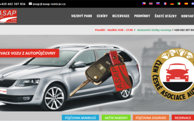 Webové stránky pro ASAP Rent car, s.r.o.